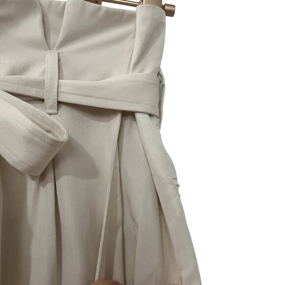 Reformation Avalon Pleated Paper Bag Pants Size 0 White High Waist Tie Ankle‎ - Picture 5 of 9